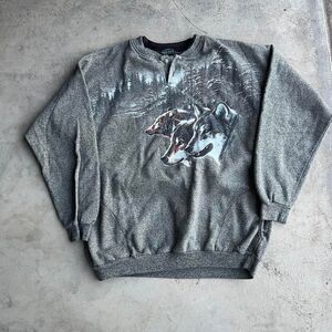 Wolf aop sweater Mens size L large